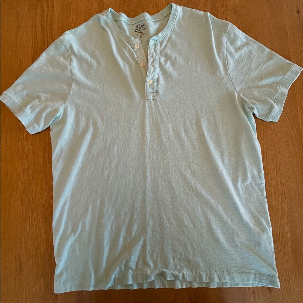 J. Crew Mint Green Short Sleeve Henley - Picture 3 of 11